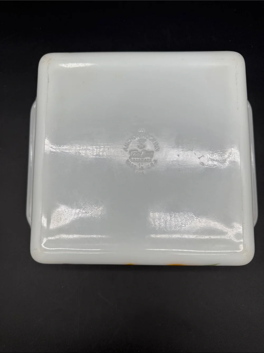 vintage Anchor Hocking Fire King Gay Fad Fruit Pattern 8-inch Square baking Dish